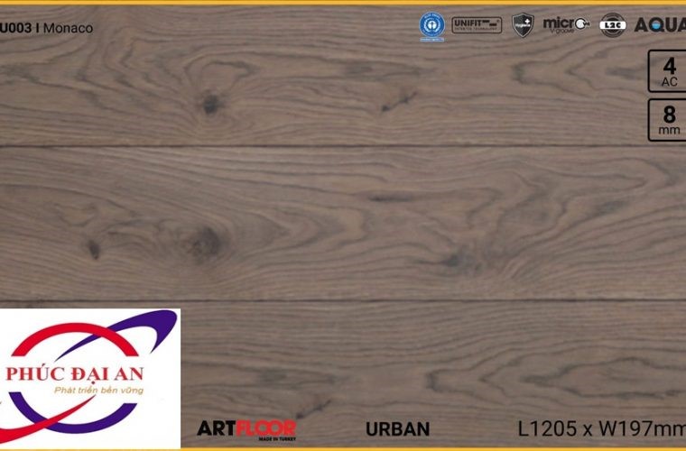 Sàn gỗ Artfloor AU003 – Urban – Monaco – 8mm – AC4