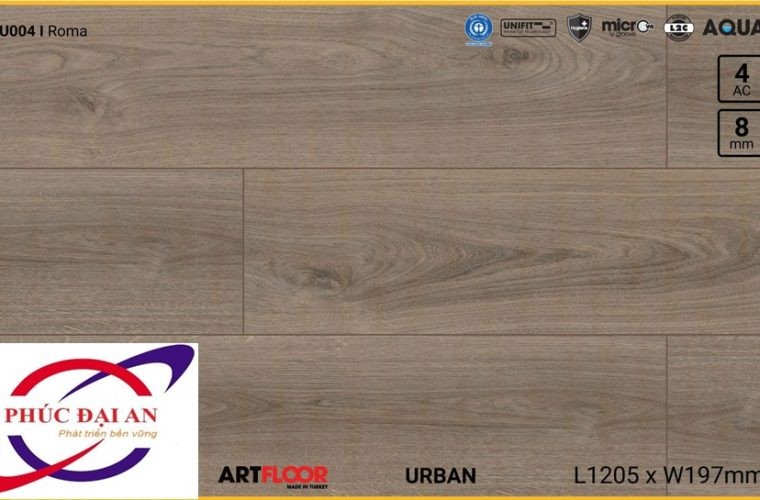 Sàn gỗ Artfloor AU004 – Urban – Roma – 8mm – AC4