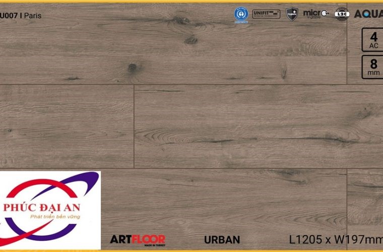 Sàn gỗ Artfloor AU007 – Urban – Paris – 8mm – AC4