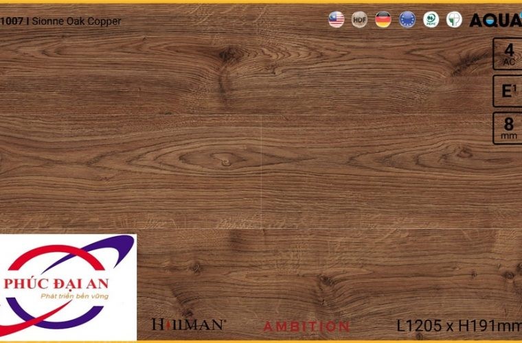 Sàn gỗ Hillman H1007 Sionne Oak Copper – 8mm – AC4