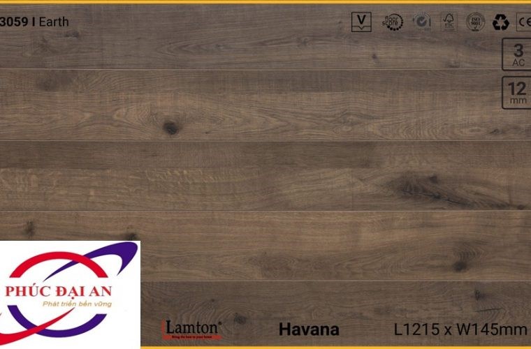 Sàn gỗ Lamton D3059 Earth – 12mm – AC3