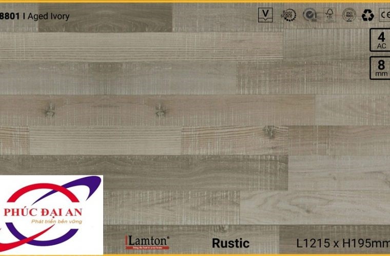 Sàn gỗ Lamton D8801 Aged Ivory 8mm – AC3