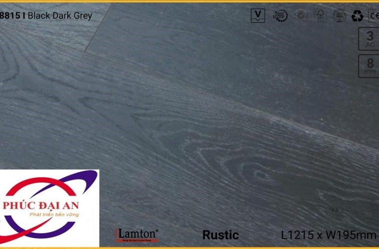 Sàn gỗ Lamton D8815 Black Dark Grey – 8mm – AC3