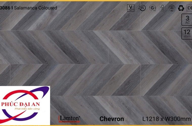 Sàn gỗ xương cá Lamton D3086 Salamanca Coloured Chevron – 12mm – AC3