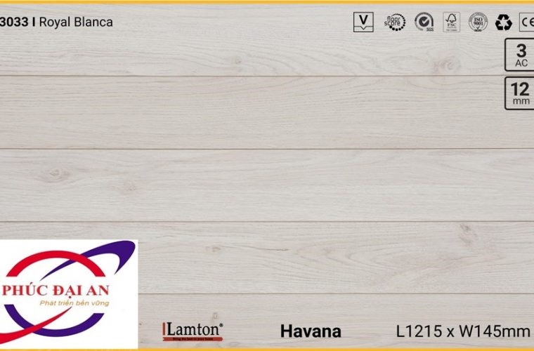 Sàn gỗ Lamton D3033 Royal Blanca – 12mm – AC3