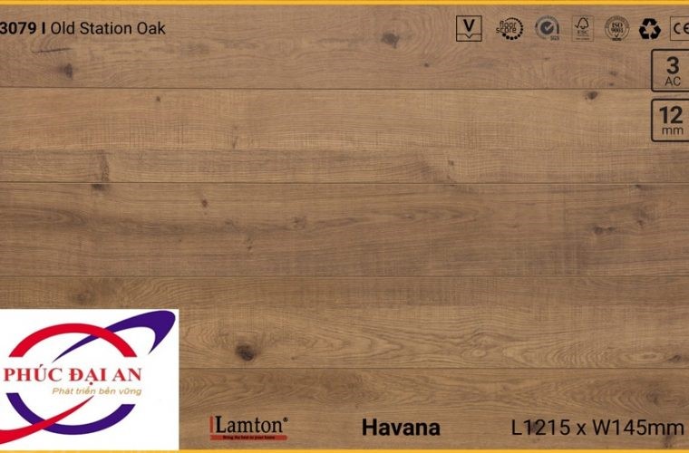 Sàn gỗ Lamton D3079 Old Station Oak – 12mm – AC3