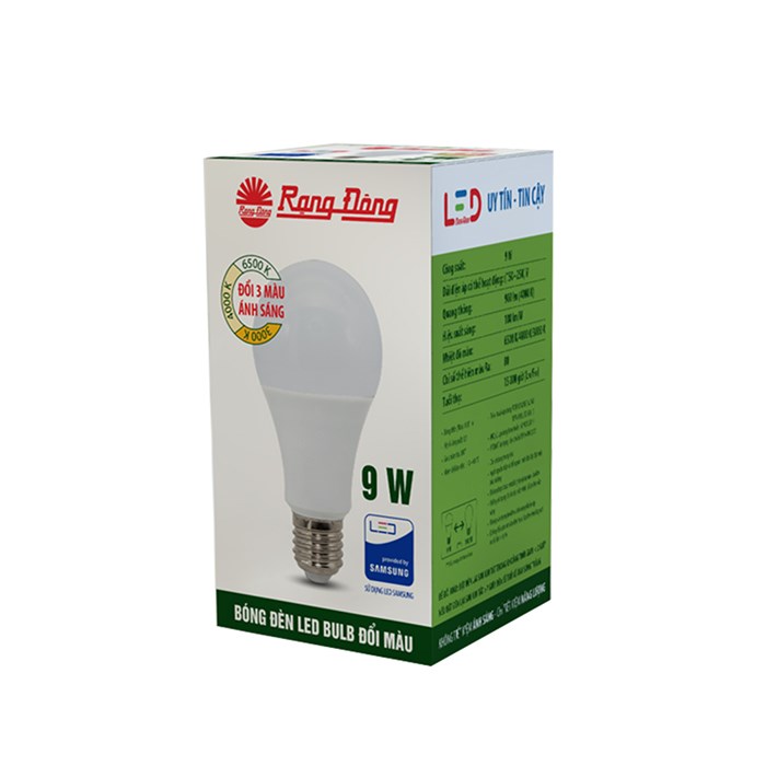 Bóng đèn LED Bulb Đổi màu LED A60 ĐM/9W - Rạng Đông