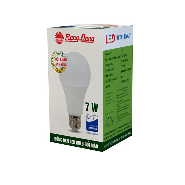Bóng đèn LED Bulb Đổi màu LED A60 ĐM/7W - Rạng Đông