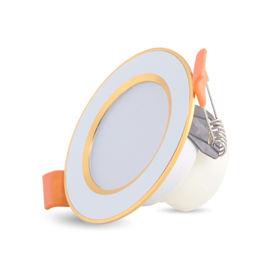 Đèn LED âm trần Downlight đổi màu viền vàng D AT10L ĐM 60/3W - Rạng Đông