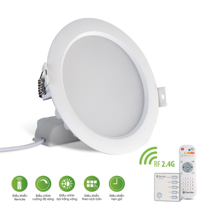 Đèn LED âm trần Downlight D AT16L 90/7W.RF - Remote- Rạng Đông
