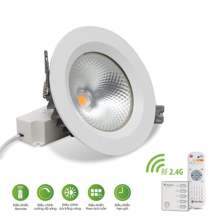 Đèn LED âm trần Downlight COB D AT14L 110/9W.RF  (Điều khiển bằng Remote) - Rạng Đông