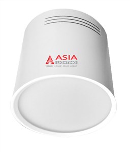 Đèn trần nổi tròn vỏ trắng mặt mờ 12W (Đèn Led ống bơ) - Asia