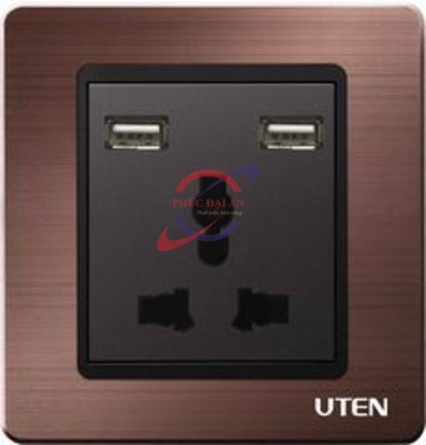 Bộ ổ cắm 3 chấu và USB A5 Uten